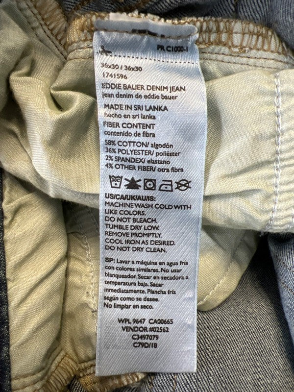 Eddie Bauer Men's Dark Wash Straight Fit Denim Jeans - 36x30 image 4