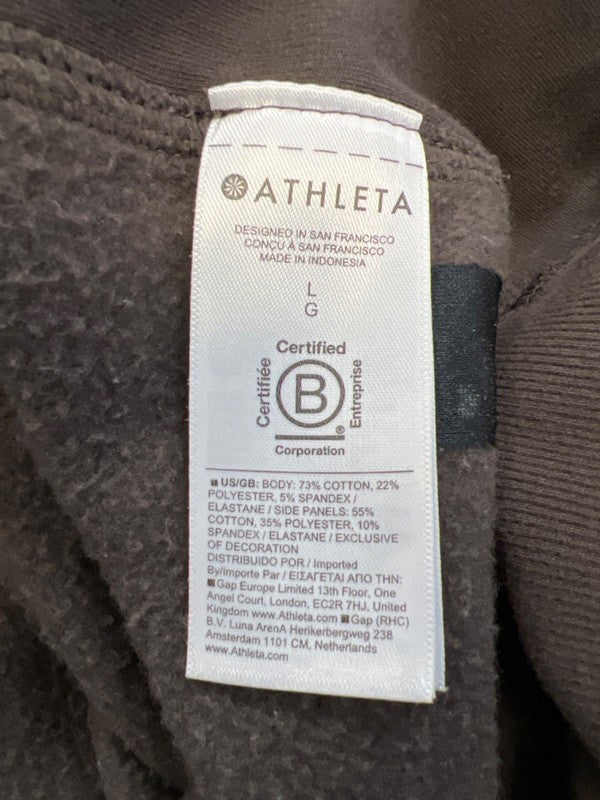 Athleta Women's Brown 1/4 Zip Long Sleeve Terry Pullover Sweatshirt - L image 4