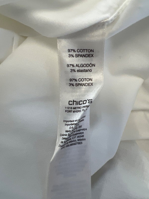 Chico's Women's White No Iron Long Sleeve Button Up Shirt - 3/US XL image 4