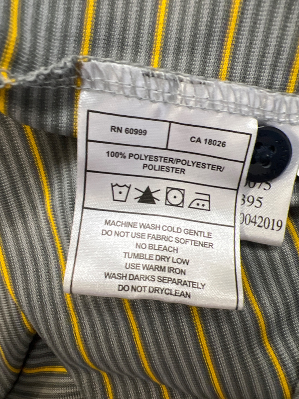 Antigua Men's Gray Striped U of M Michigan Short Sleeve Athletic Polo - S image 4