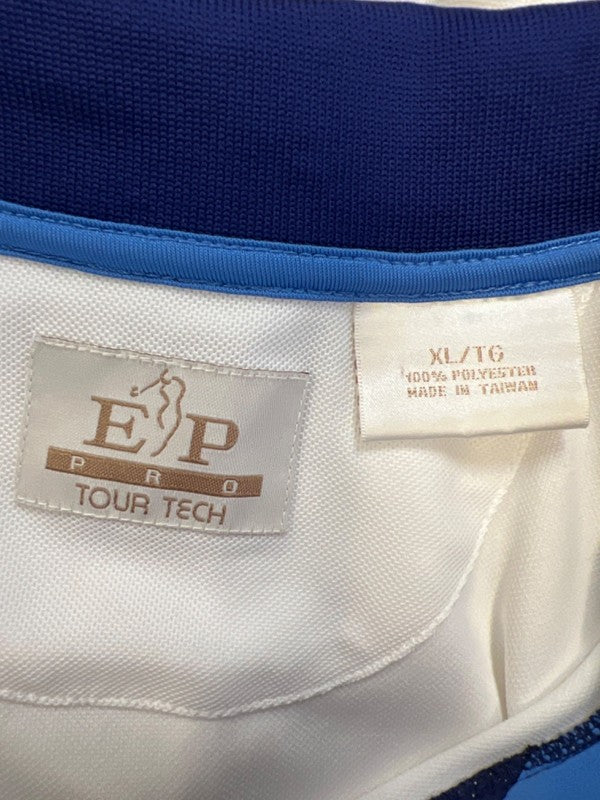 EP Pro Women's White/Blue Tour Tech Sleeveless Polo Golf Shirt - XL image 3