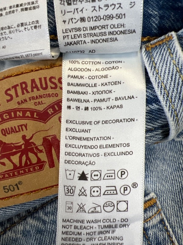 Levi's Women's Light Wash 501 Original Distressed High Rise Denim Shorts - 28 image 4