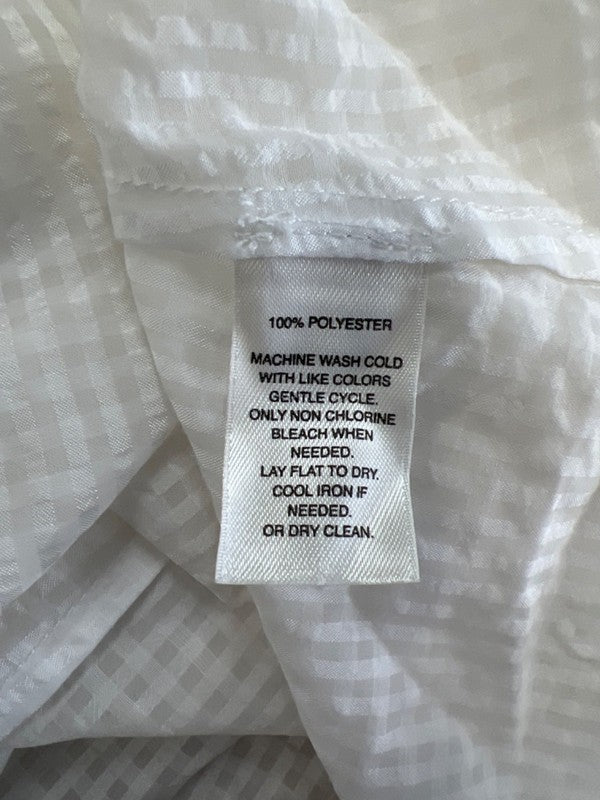 White House Black Market Women's White Checkered Semi Sheer Blouse - 8 image 4