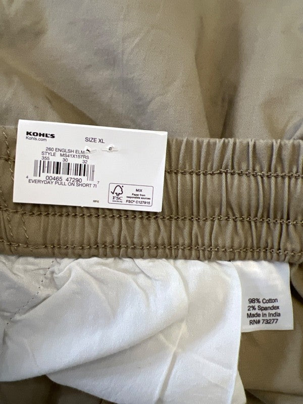Sonoma Men's Tan Everyday Pull On Stretch Waist Shorts - XL image 4