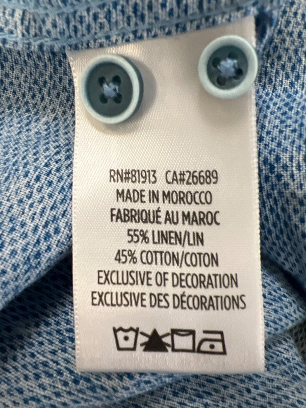 Robert Graham Men's Blue Linen Blend Classic Long Sleeve Button Up Shirt - 2XL image 4