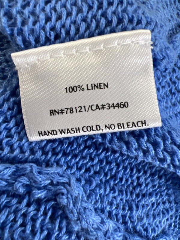 Eileen Fisher Women's Blue Long Sleeve Open Knit Pullover Sweater - M image 4