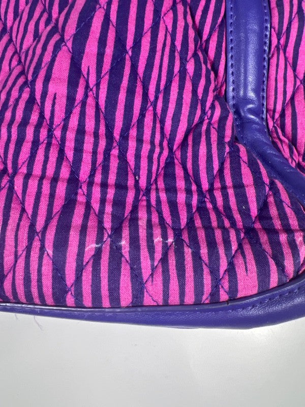 Vera Bradley Women's Purple Impressionista Stripe Trimmed Trapeze Satchel Purse image 8
