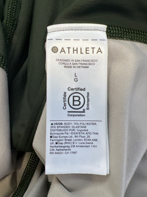 Athleta Women's Green/Blue Camoflauge Salutation Zip Up Long Sleeve Jacket - L image 4