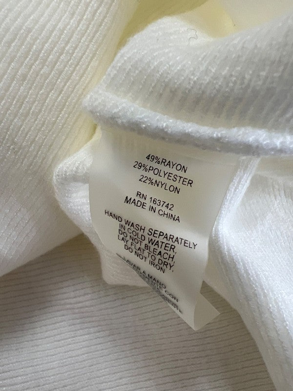 Vila Milano Women's Ivory/White V-Neck Long Sleeve Knit Shirt - L image 4