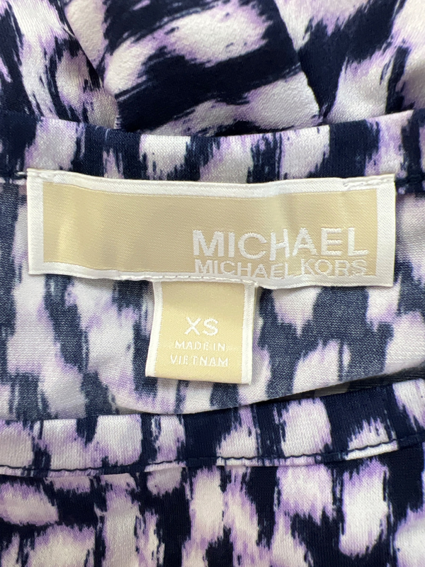 Michael Kors Women's Purple/Blue Sleeveless Tiered Trim Knee Length Dress - XS image 3