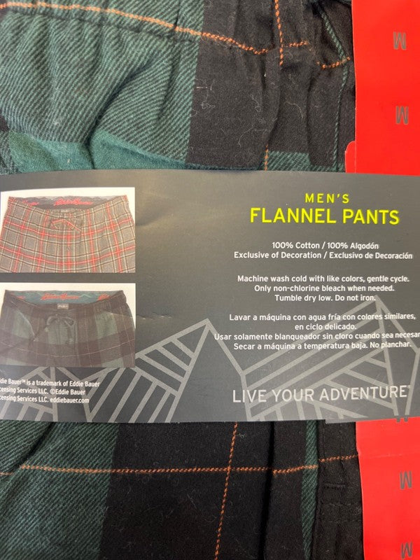 Eddie Bauer Men's Green/Red Plaid 2-Pack Of Flannel Pajama Pants - M image 3