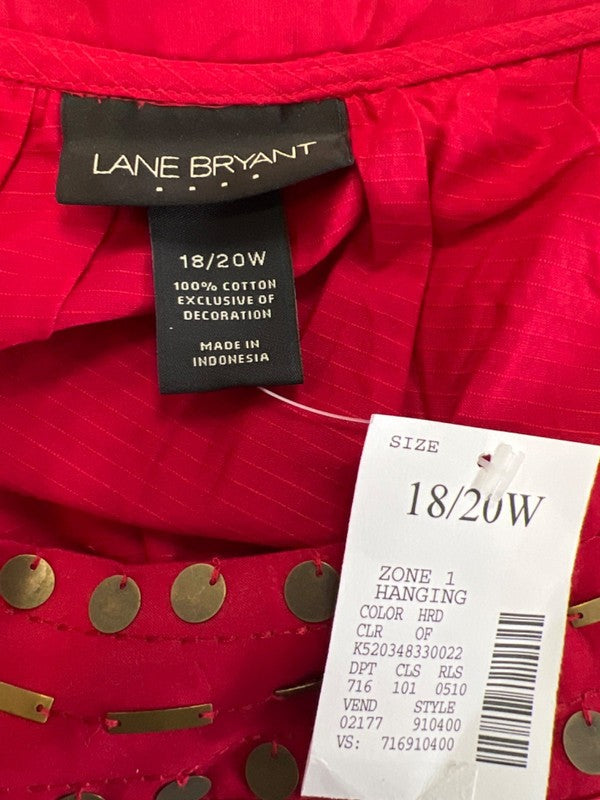 Lane Bryant Women's Red Scoop Neck Sleeveless Blouse - 18/20W Plus image 3
