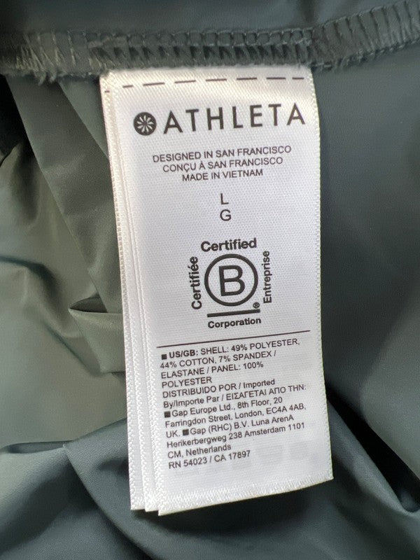 Athleta Women's Green Triumph Hybrid Long Sleeve Crewneck Sweatshirt - L image 4