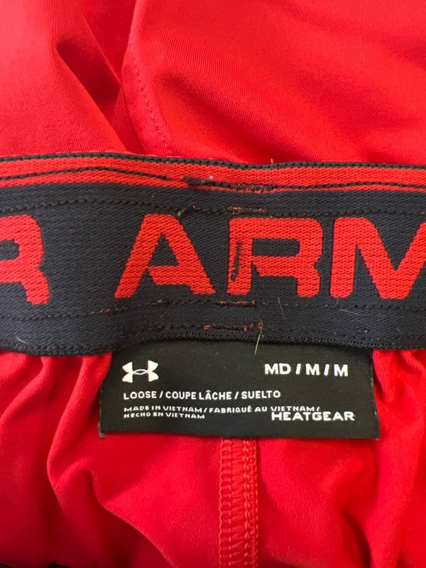 Under Armour Men's Red/Black Loose Stretch Waist Athletic Shorts - M image 3
