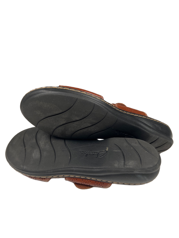 Clarks Collection Women's Brown Double Strap Slip On Sandals - 9 image 8