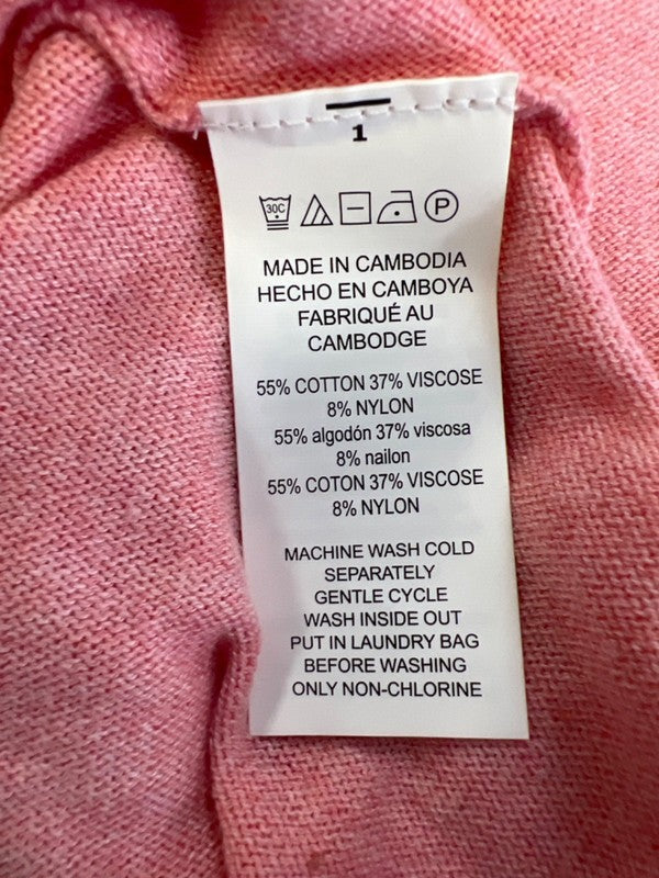 Michael Kors Women's Pink Thin Knit Long Sleeve Sweater - M image 4
