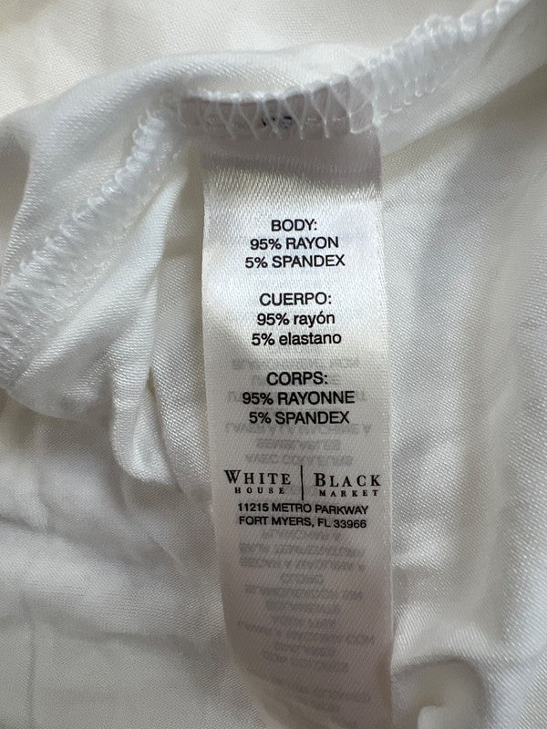 White House Black Market Women’s White Short Sleeve Shirt - S image 4