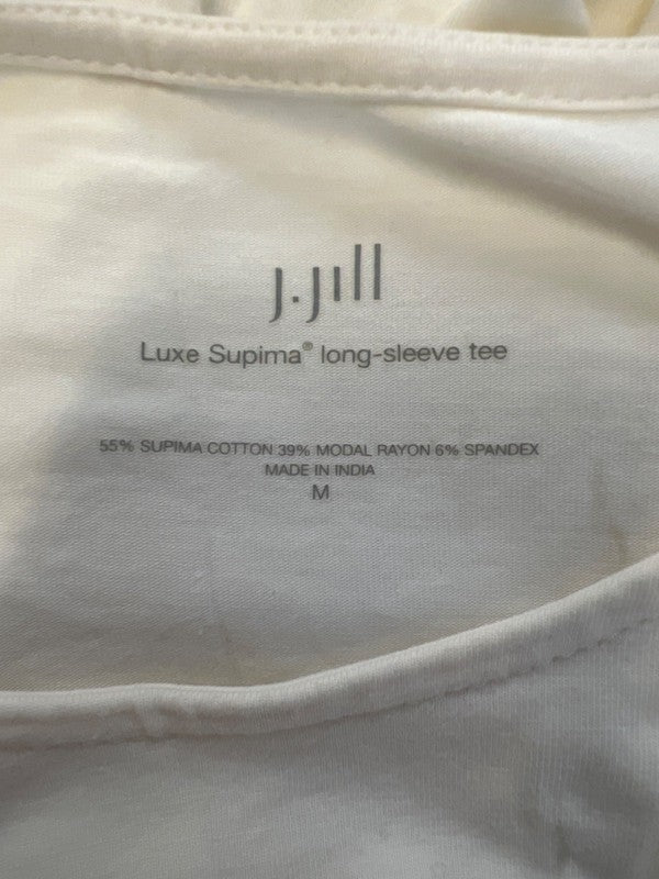 J Jill Women's White Basic Long Sleeve Tee Shirt - M image 3