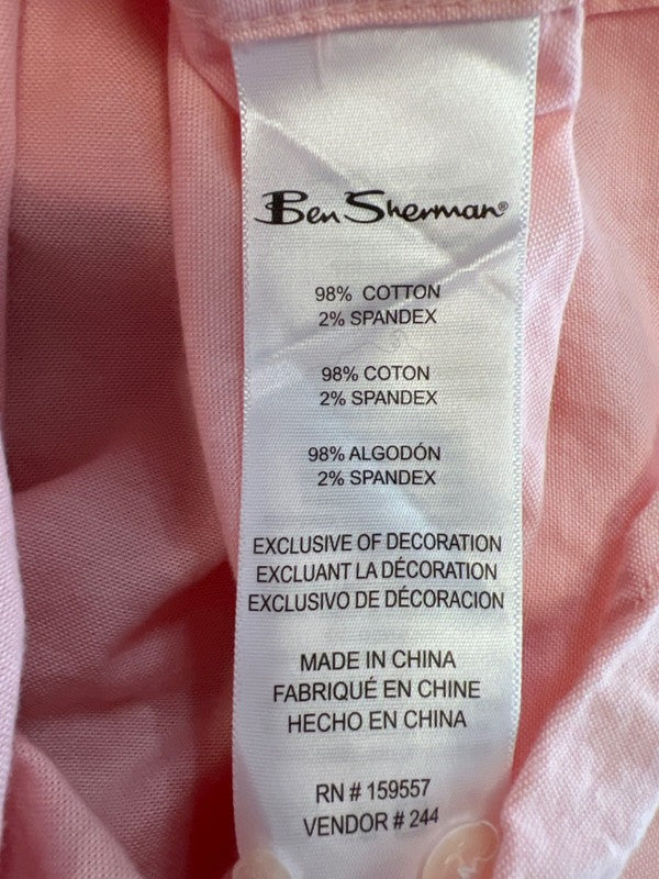 Ben Sherman Men's Pink Long Sleeve Stretch Button Up Shirt - XL image 4