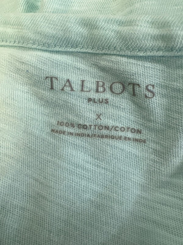 Talbots Women's Blue Cotton Short Sleeve Shirt - Plus X image 3