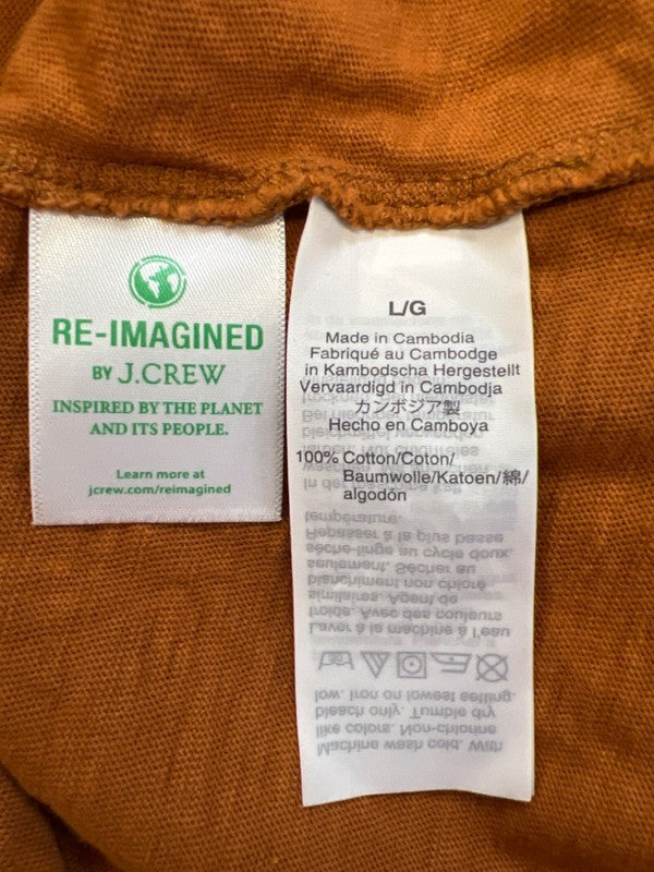 J.Crew Women's Orange/Brown Short Sleeve Girlfriend T-Shirt - L image 4