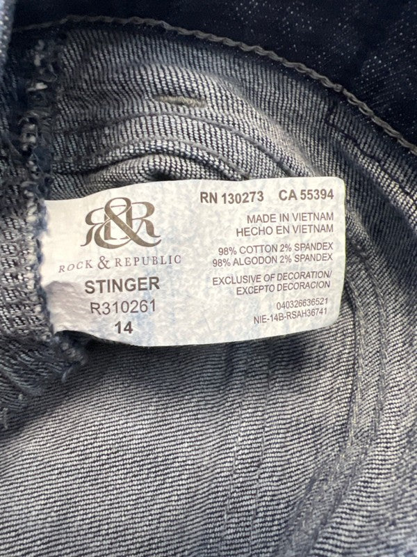 Rock and Republic Women's Medium Wash Stinger Denim Jean Shorts - 14 image 4