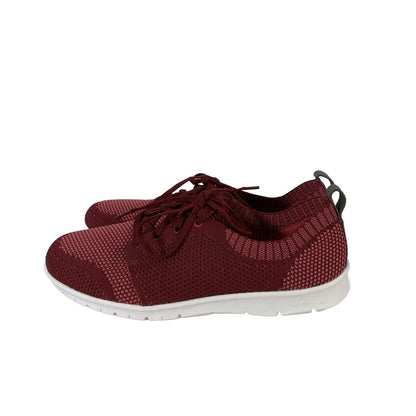 Clarks Cloudsteppers Women's Red Knit Lace Up Athletic Shoes - 9.5