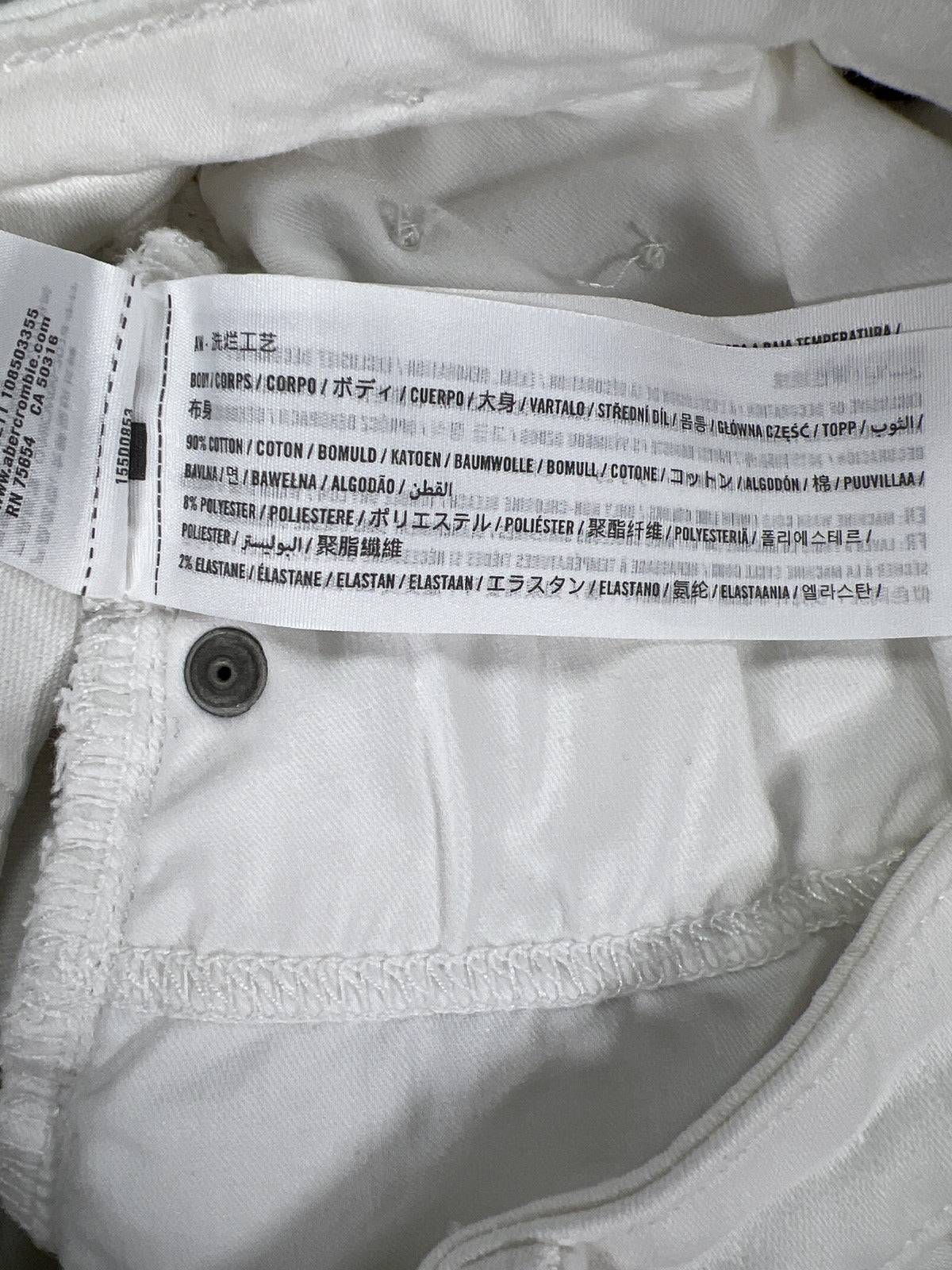 Abercrombie and Fitch Women’s White Super Skinny Ankle Jeans - 27/4