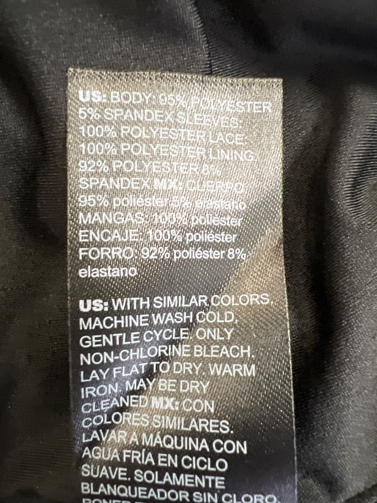 White House Black Market Women’s Black Long Sheer Sleeve Lined. Blouse - L