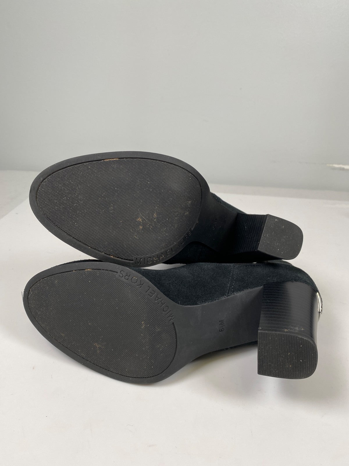 Michael Kors Women’s Black Suede Lottie Heeled Ankle Booties - 6.5