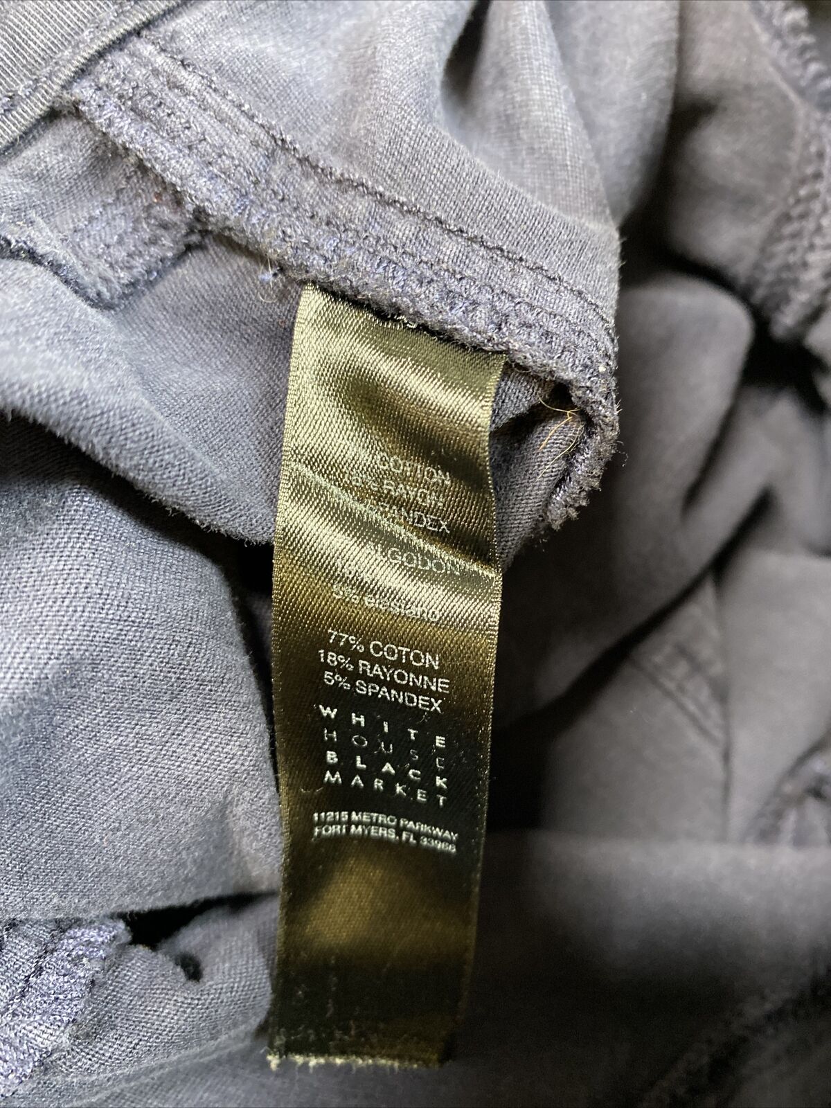 White House Black Market Women's Blue Straight Crop Pants - 2