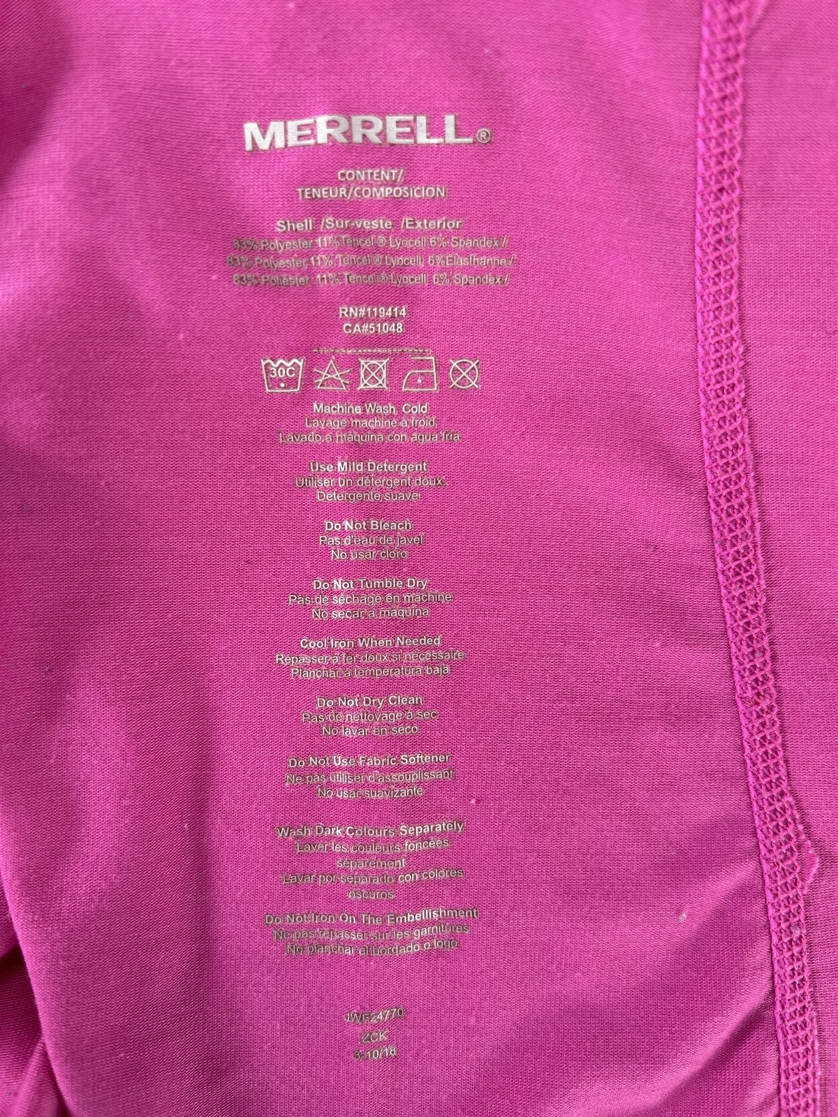 Merrell Women’s Purple Short Sleeve Athletic T-Shirt - M