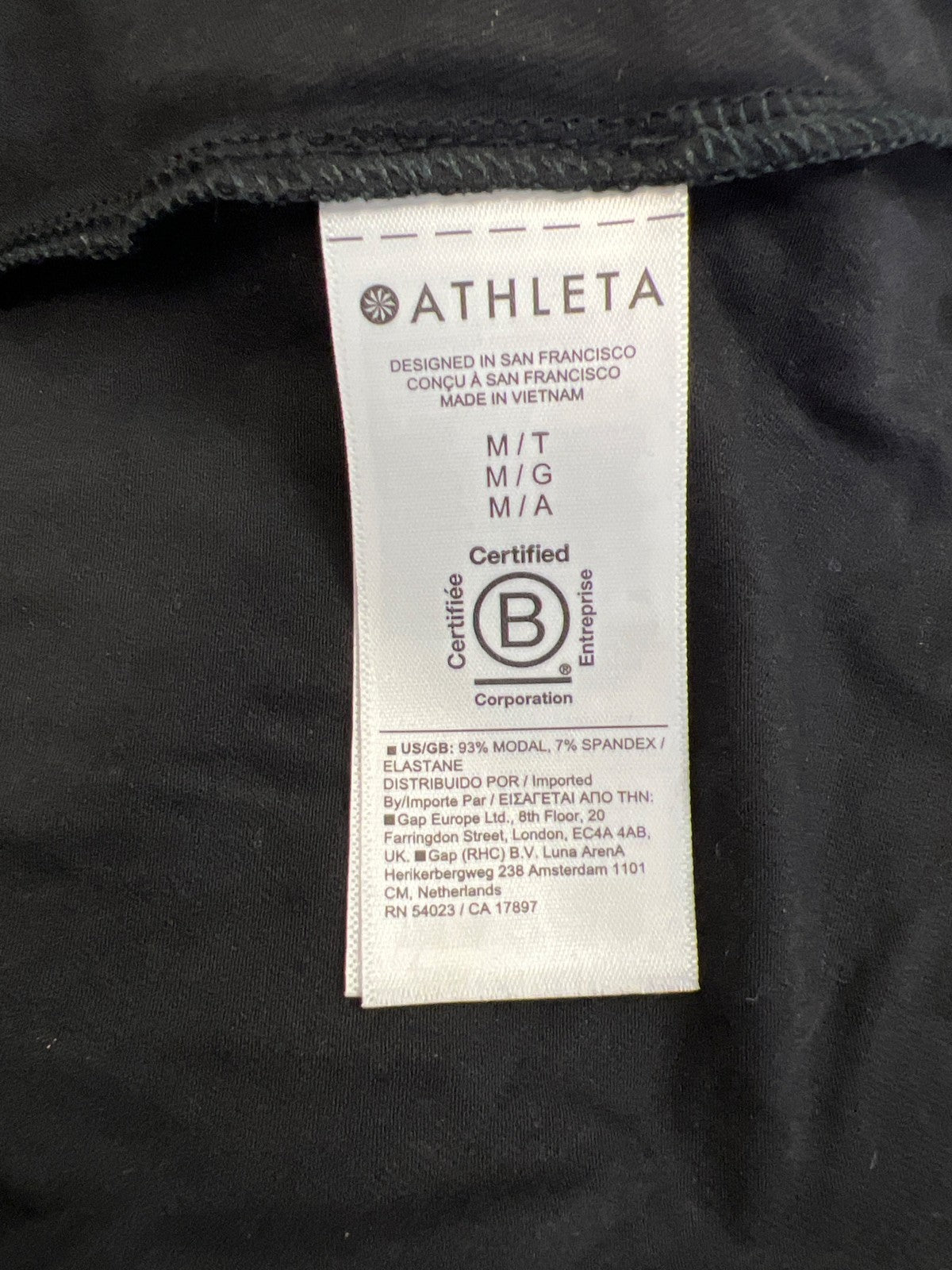 Athleta Women’s Black Santorini Thera. Sleeveless Dress - M Tall