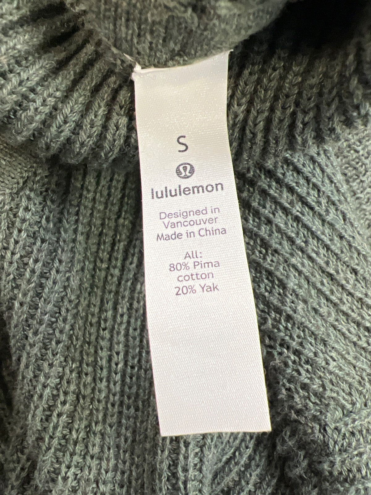 Lululemon Women’s Pesto Green Cozy Calling Turtleneck Sweater - S