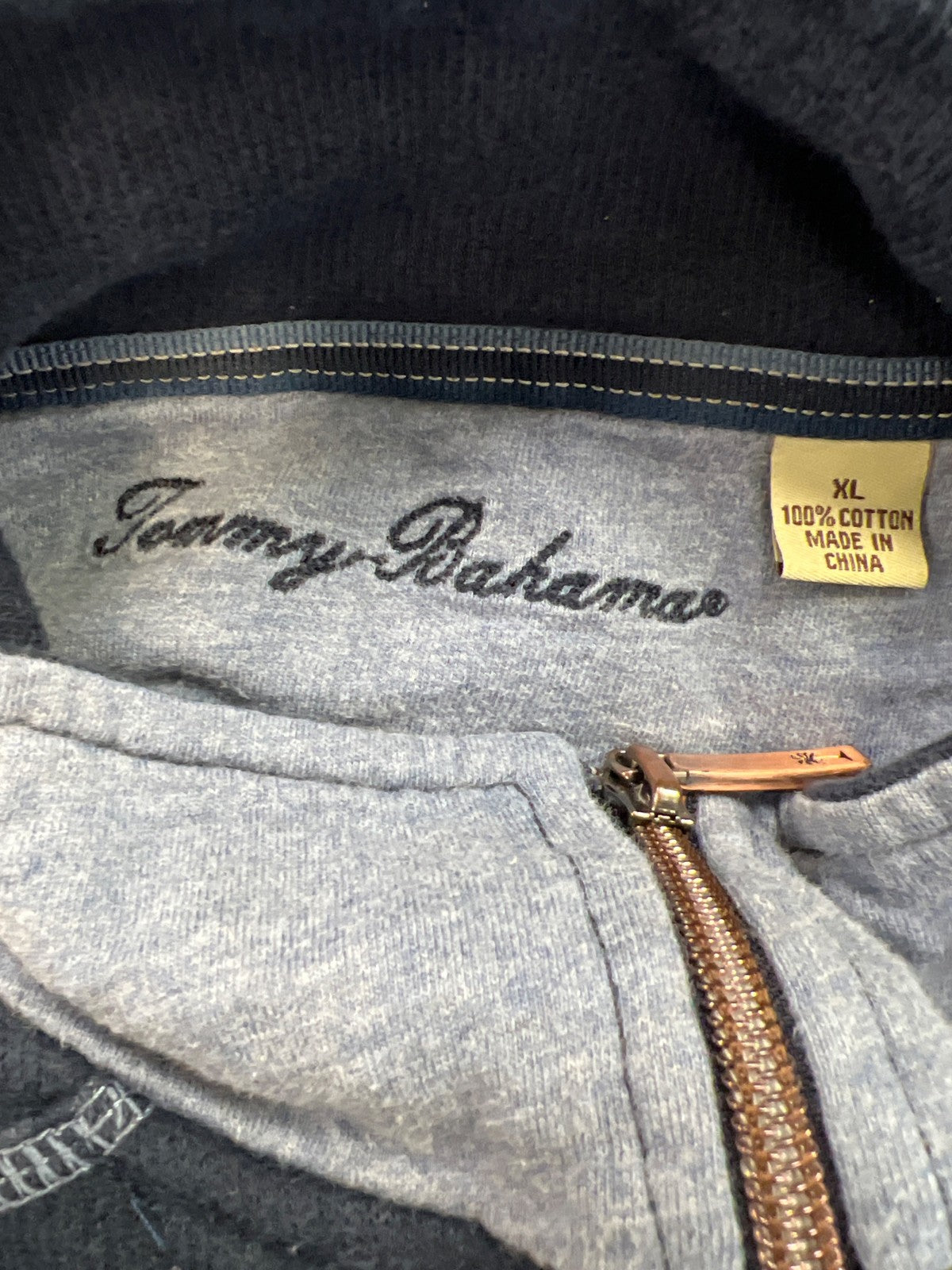 Tommy Bahama Men’s Blue Long Sleeve 1/4 Zip Pullover Sweater - XL