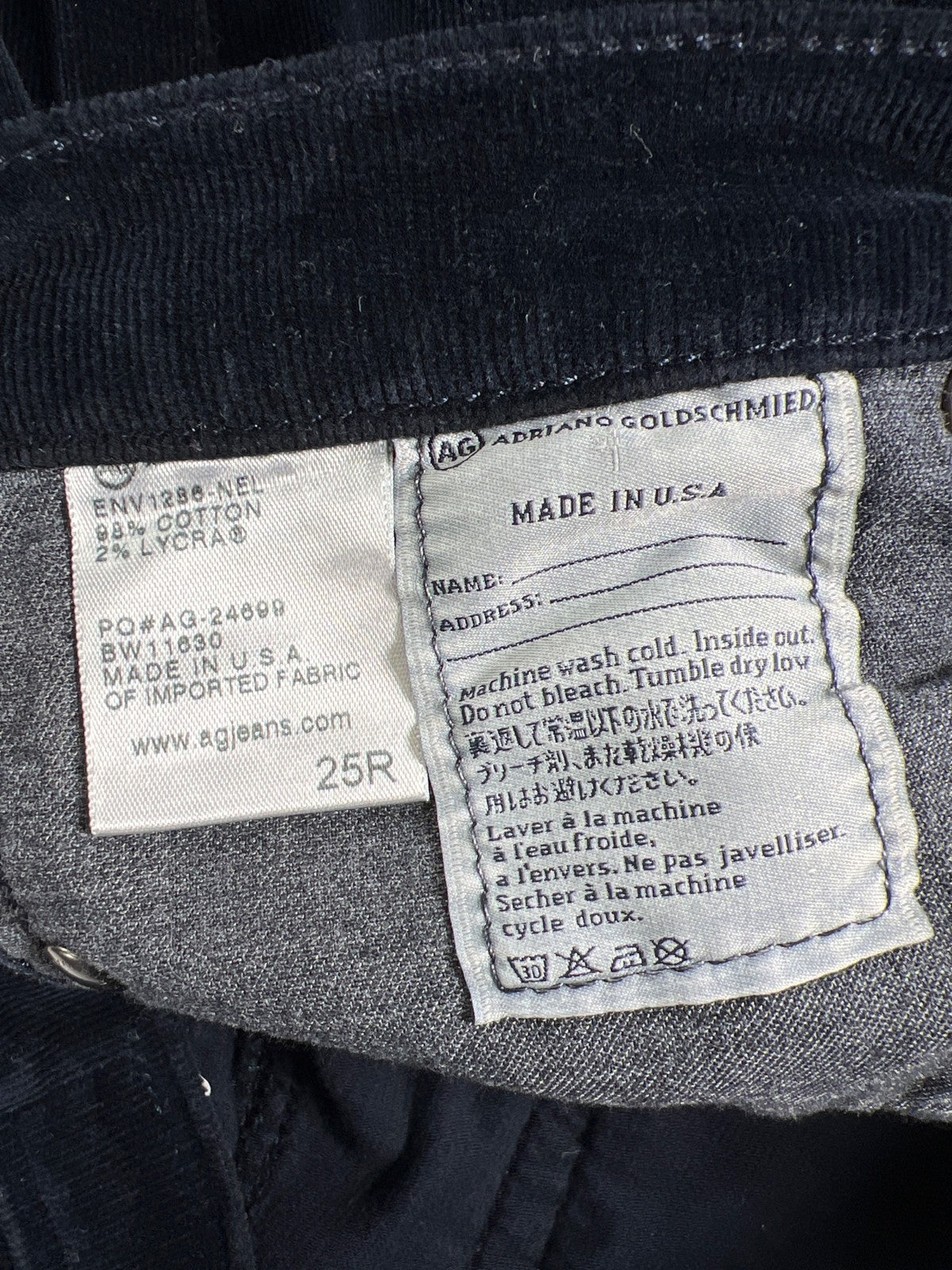 Adriano Goldschmied Women’s Blue The Stevie Slim Straight Corduroy Jeans - 25