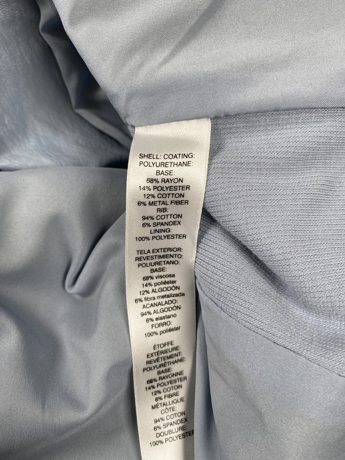 Chico’s Women’s Baby Blue Asymmetrical Zip Moto Jacket - 1/US M