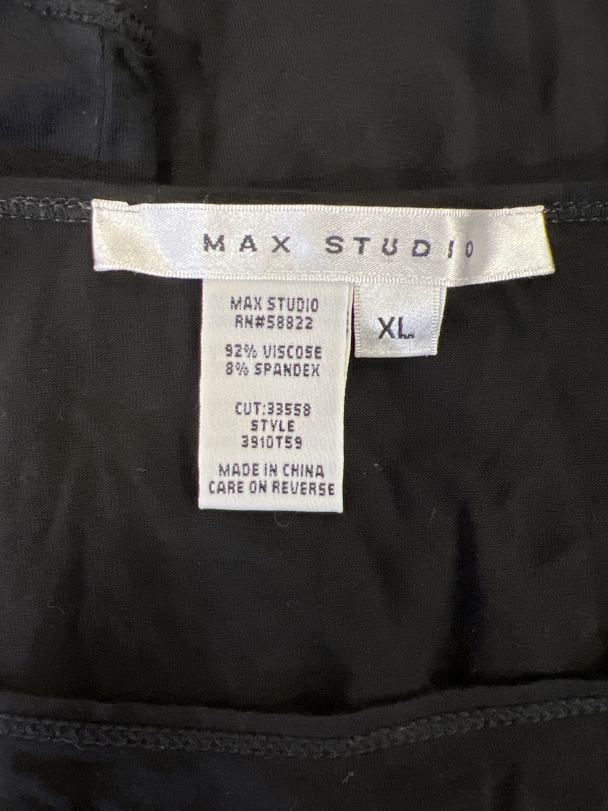 Max Studio Women’s Black Long Sleeve Knotted Stretch Dress - XL