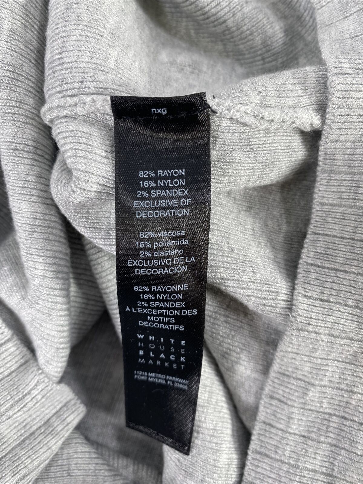 White House Black Market Women's Gray Ruffle Cold Shoulder Sweater - S