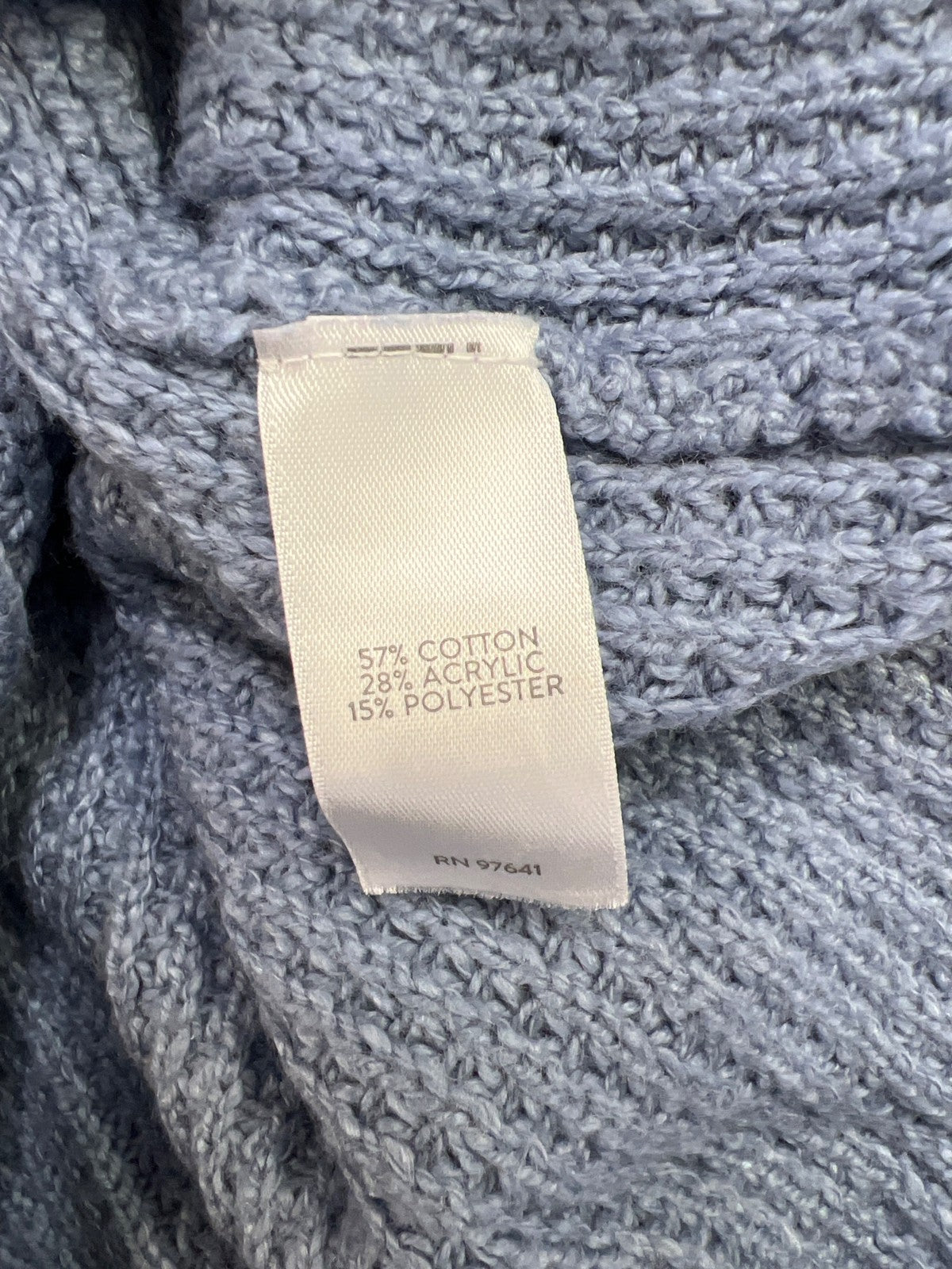 J.Jill Women’s Blue Waffle Knit Cowl Neck Long Sleeve Sweater - L