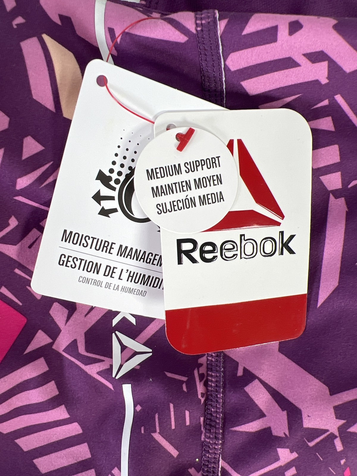 NEW Reebok Women’s Purple Sleeveless Padded Cropped Athletic Tank Top - L