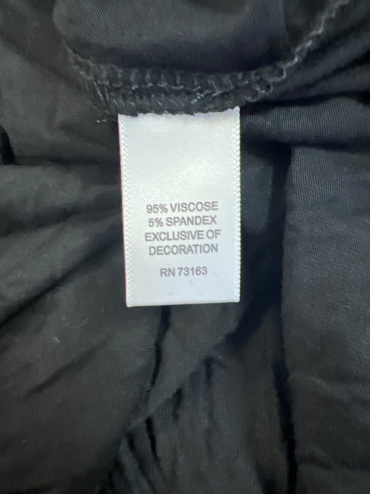 Cable and Gauge Women’s Black Rhinestone Neckline Blouse - XL