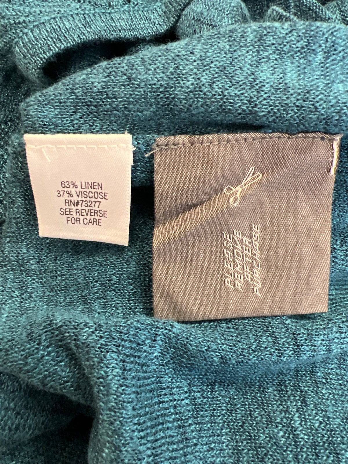 Simply Vera Wang Women’s Blue Long Sleeve Thin Sheer Asymmetrical Sweater - L