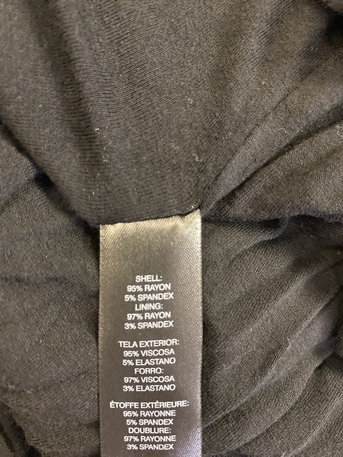 White House Black Market Womens Black Long Sleeve V-Neck Pleated Front Blouse -L