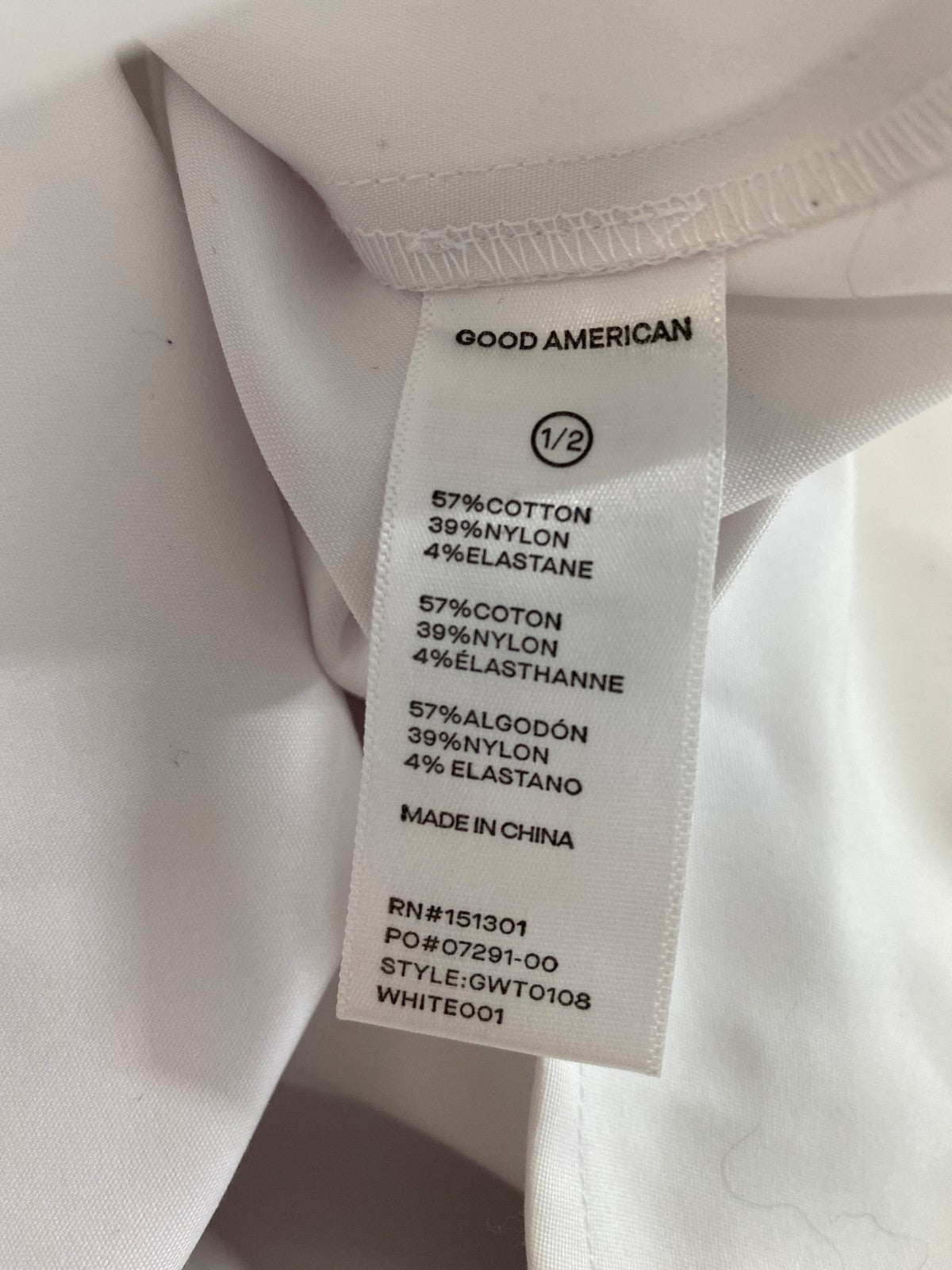 Good American Women’s White Tabbed Poplin Button Up Shirt - 1/2 - M
