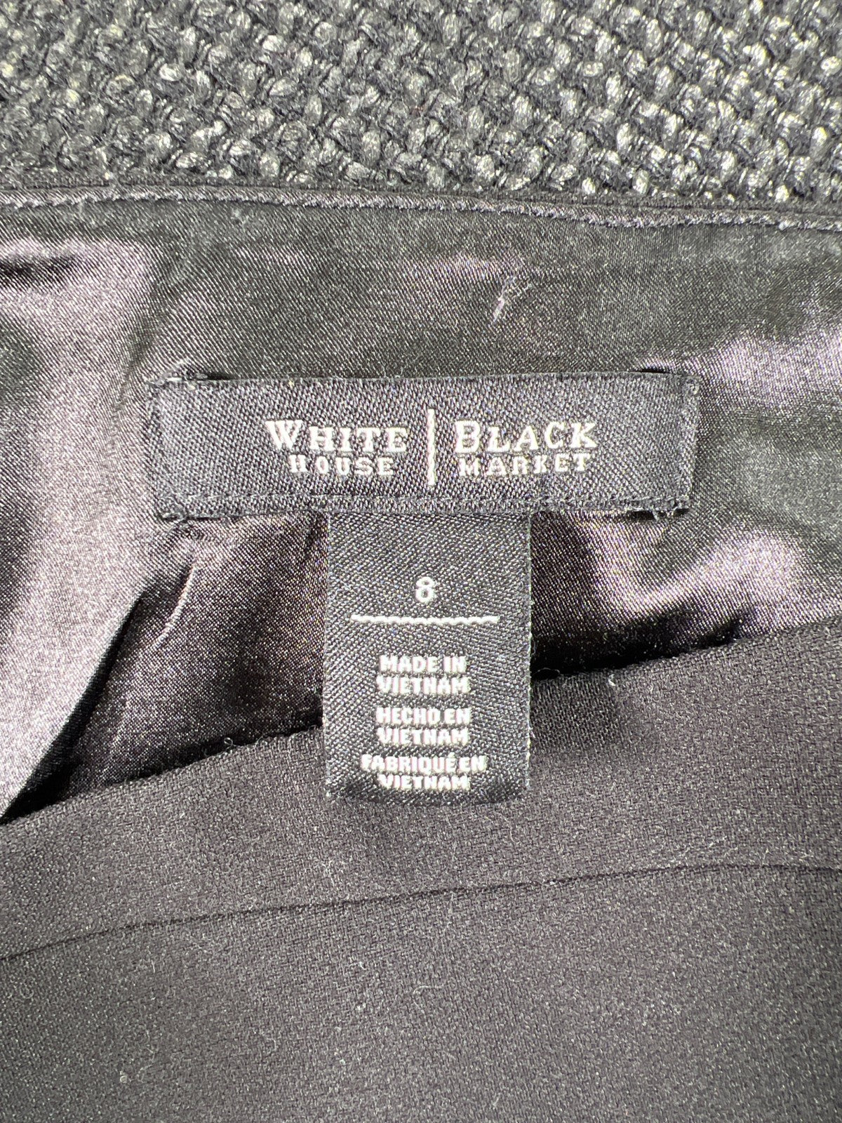 White House Black Market Women’s Black Straight Skirt - 8