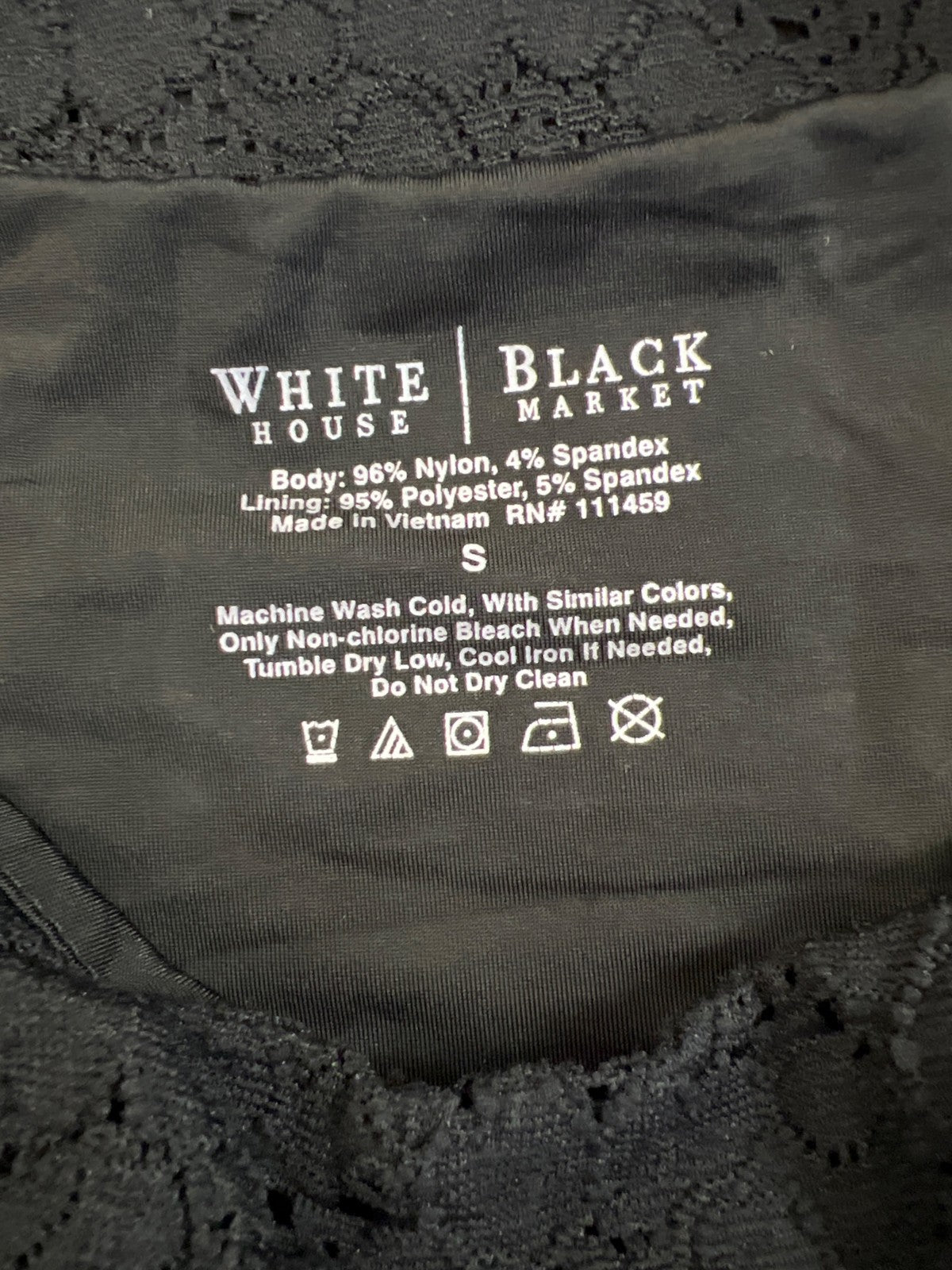 White House Black Market Women’s Black Lined Lined Basic Tank Top - S