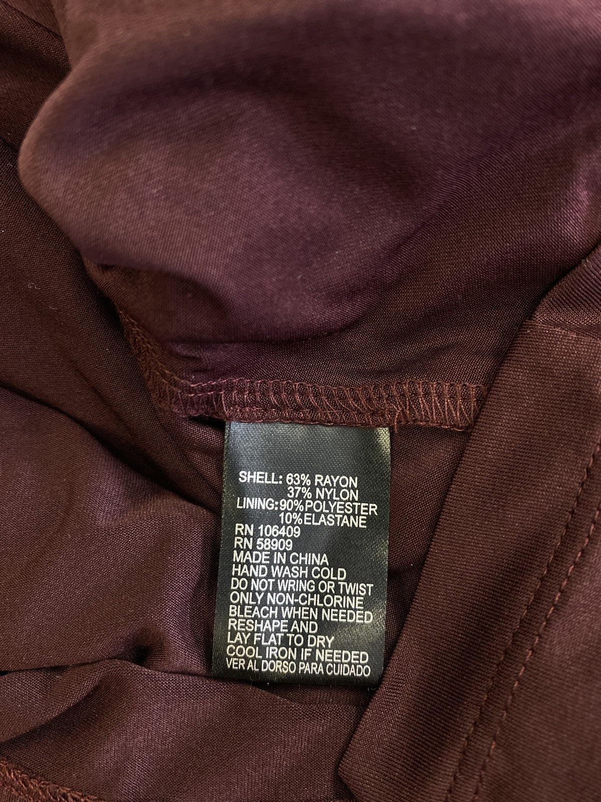 Alex Marie Women’s Purple/Burgundy Crochet Lined 3/4 Sleeve A-Line Dress - L