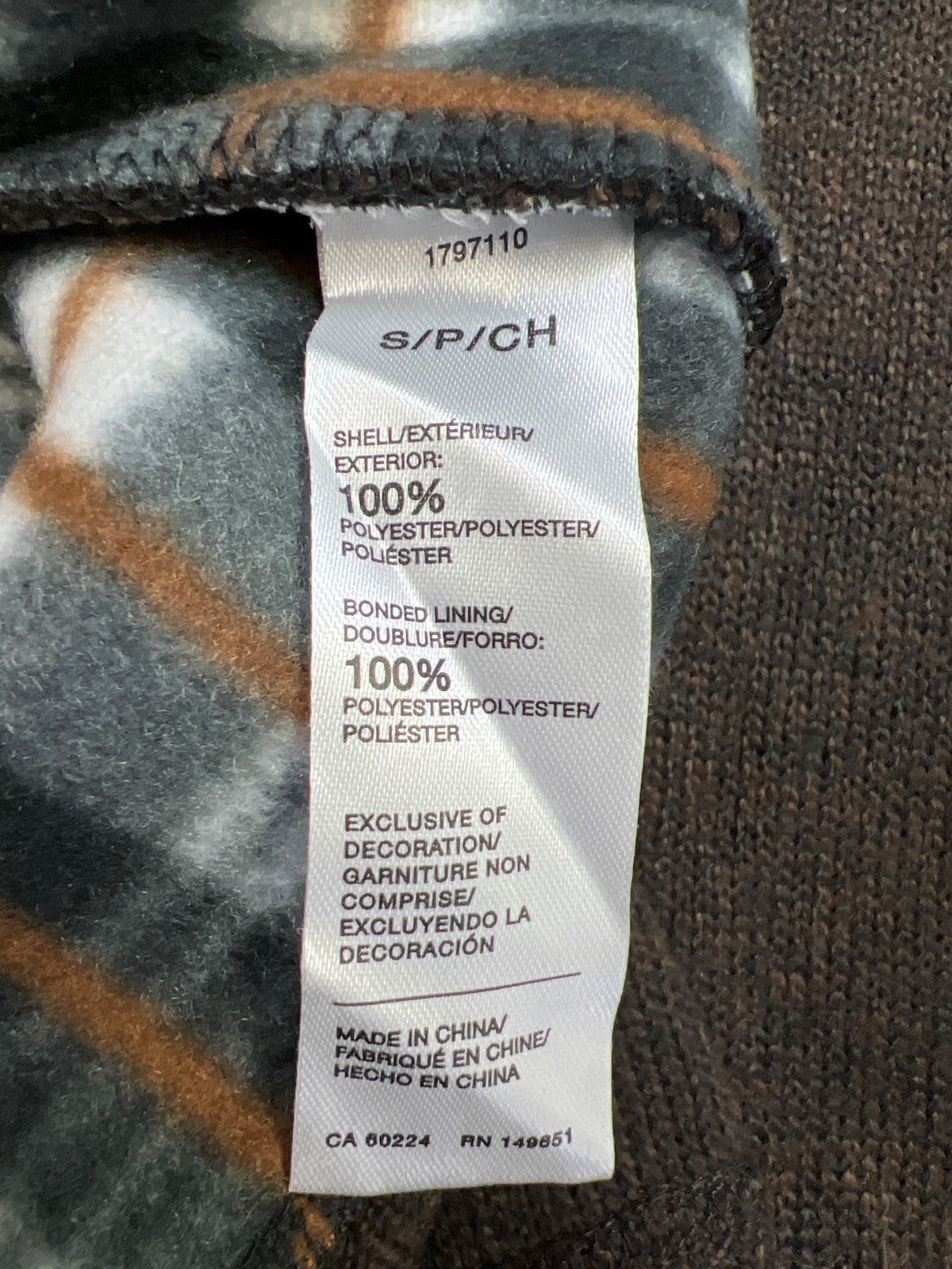 Izod Men’s Brown Long Sleeve Full Zip Lined Sweater Jacket - S