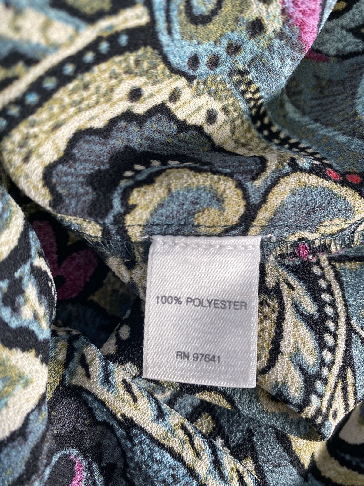 J.Jill Women's Blue Paisley Long Sleeve Layered Blouse Sz XS